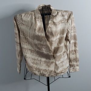 Neutral watercolor patterned blouse